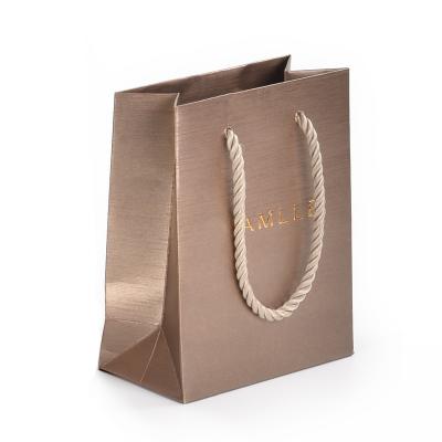 China Recyclable Custom Logo Handle Rope Gift Blank Jewelry Paper Bags For Jewelry Bag Gift for sale