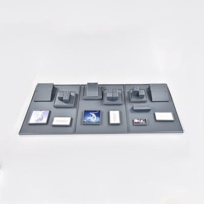 China Luxurious Watch Packaging Watch Storage Display Wholesale Store Jewelery Jewelry Show Display Counter Set Gray for sale