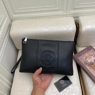 China Waterproof high-end luxury men's handbag imported fashion trend grab zipper bag original cowhal casual brand for sale