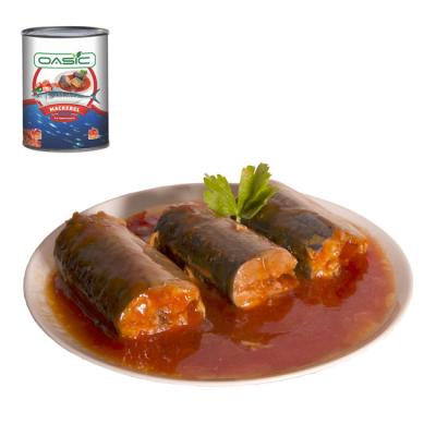 China 425g Tomato Sauce Canned Mackerel Canned Fish With Easy Open Lid for sale