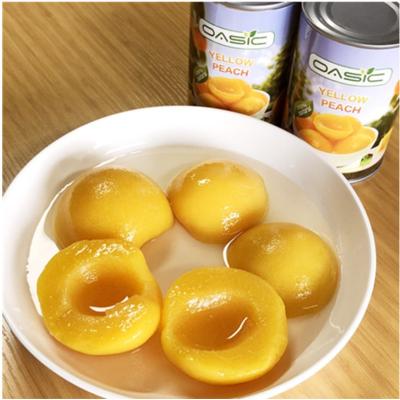 China 820g canned canned fresh yellow peach in heavy syrup for sale