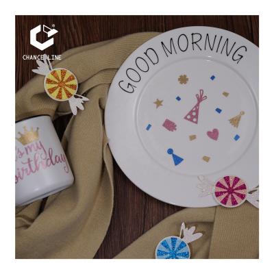 China DIY sparkle sticker eco-friendly logo for wall decoration laptop stickers protect design paper branding by cricut machine for sale