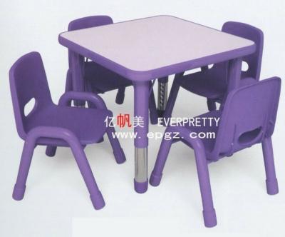 China EVERPRETTY Modern Hot Sale Colorful Kids Rectangular Table and Chair Study Table and Chair Set for 4 Children for sale