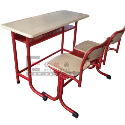 China Modern Hot Sales School Furniture Classroom Fixed Double Desk And Chair For Student for sale