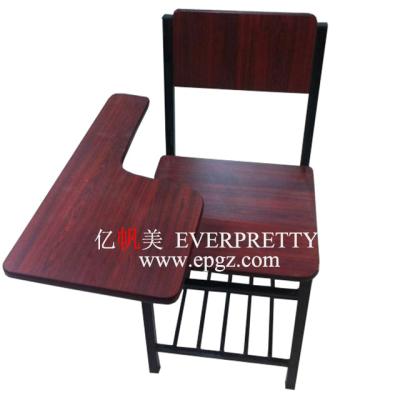 China Contemporary Stacking Tablet Chair Wood Conference Chair With Writing Tablet Metal Frame Student Chair for sale