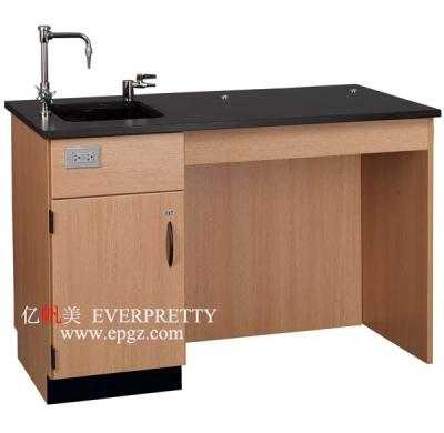 China Durable High Quality Strong Structure Wooden Laboratory Furniture Side Workbench With Sink For Lab Equipment for sale