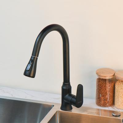 China Wholesale Kitchen Faucets Electric Factory Stainless Steel Kitchen Faucets Pull Down Sprayer 2 Function To Pull Out Black Kitchen Faucet for sale