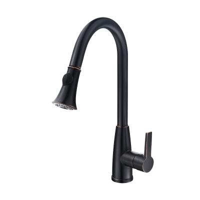 China JDOOR Contemporary Kitchen Faucet With Oil Rubbed Bronze High Arc Single Sprayer Handle Pull Down Pull Out Spray Head Kitchen Sink Faucet for sale