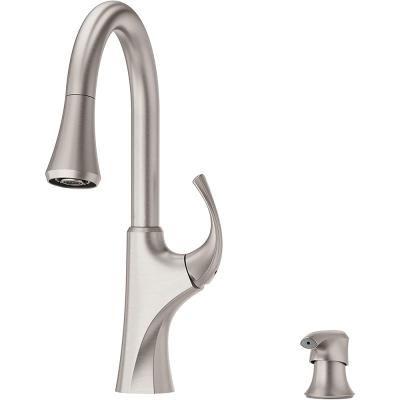 China JDOOR Stainless Steel 2 Contemporary Classic Single Handle Kitchen Faucet Single Hole Pull Out Kitchen Faucet for sale