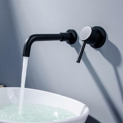 China Metered Faucets One Handle Black White 304SS Gold Brushed Hot Cold Water Tap Mixer Hidden In Basin Wall Mounted Hidden Faucet for sale