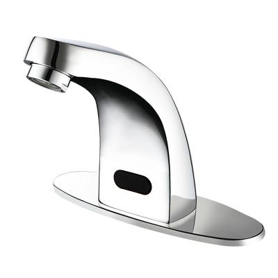 China Free Infrared Inductive Faucet Bathroom Basin Faucets Hands Water Sensor Metered Touchless Basin Faucet for sale