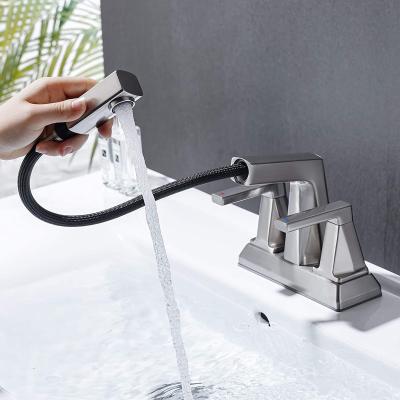 China JDOOR Stainless Steel Bathroom Sink Hot And Cold Hole Faucet Contemporary Mixer Sink Vanity Basin Single Tap Double Faucet Handle for sale