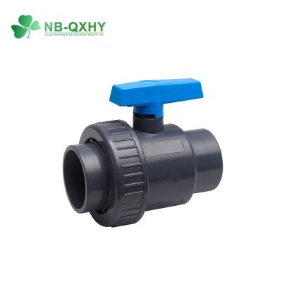 China EPDM Rubber PVC Ball PVC Handle BS Standard PVC Valves Single Union Ball Valves Threaded for sale