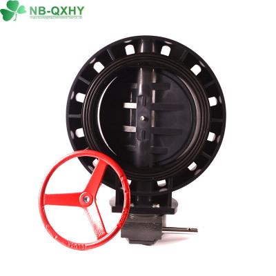 China QX Manual Flange Butterfly Valve for Sea Water EPDM Rubber Seat PVC Control Valve for sale