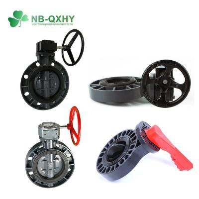 China 3-12 inch PVC Plastic Butterfly Valve met Zwart Lichaam en Normale Valve Stem NB-QXHY Te koop