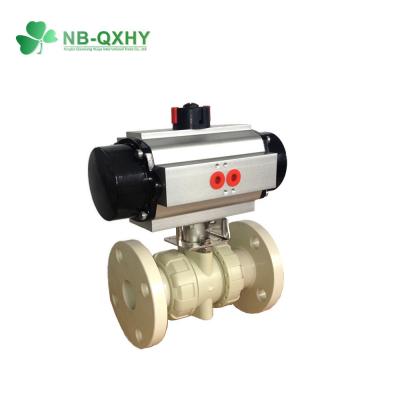 China Pph elektrischer/pneumatischer Aktor True Union Ball Valve mit Halterung und UV-Schutz zu verkaufen