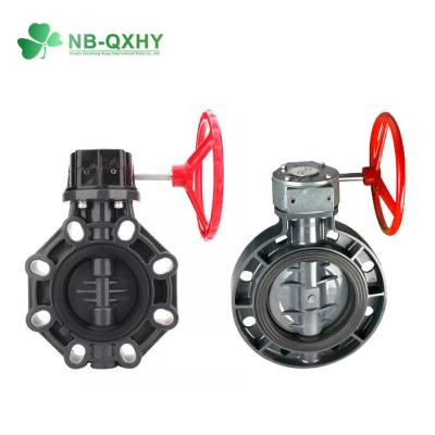 China Manual Driving Mode NB-QXHY 150psi UPVC PVC Worm Gear Butterfly Valve with EPDM O-Ring for sale