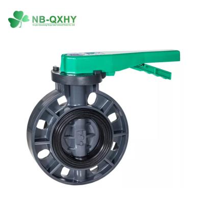 China Auto Sealed PVC Green Handle Butterfly Valve with EPDM Rubber Seat and Butterfly Structure for sale