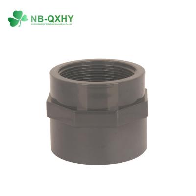 China Gray UPVC Female Adaptor DIN Standard Pn16 Socket Size 20mm-110mm Customized Request for sale