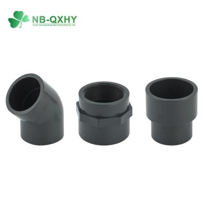 China Thread Connection Gray DIN Pn16 Plastic PVC Pipe Fitting Water Supply Pipe Tube Fitting for sale