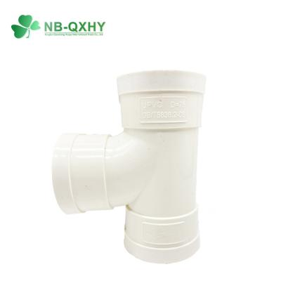 China Equal Tee PVC Water Drainage Fitting Wall Thickness Pn10 for Bathroom Drainage System for sale