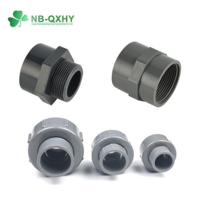 China Conector PVC UPVC plástico estándar DIN Pn16 acoplamiento hombre/mujer para tratamiento de agua en venta