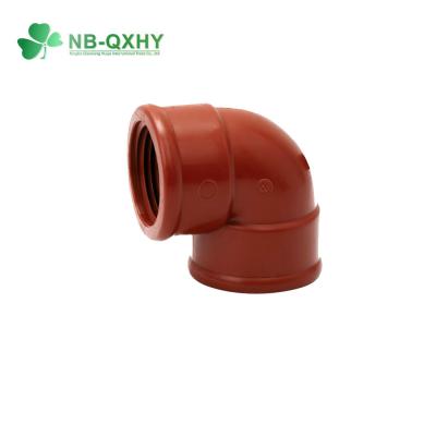 China Red Pn16 Female 90 Degree Elbow Pph Water Pipe Sanitary Fitting SGS Certified and 3/4 for sale