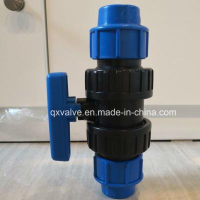 China 16mm to 110mm QX PP Union Valve with Connect Fittings of PP Compression Fittings Blue for sale