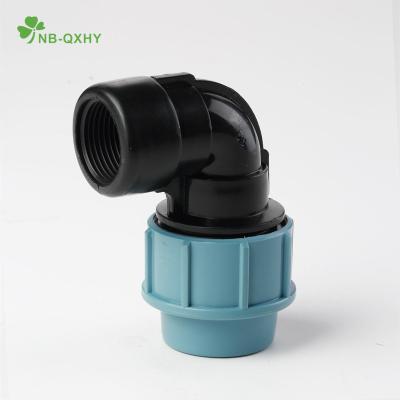 Cina Fittings di compressione in materiale PP al 100% gomito femminile per irrigazione Germania Standard PN16 in vendita