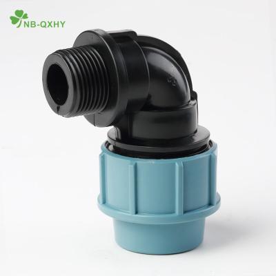 Cina Fittings di compressione PP a connessione diretta gomito maschio per irrigazione Germania Standard Pn16 in vendita