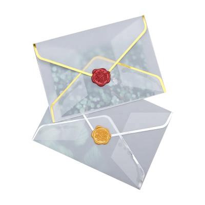 China Recycled Materials Custom Design Sticker Envelope Gold Foiled Logo Envelope Wholesale Clear Transparent Tracing Paper for sale