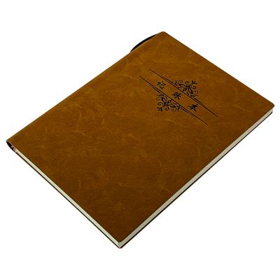 China Custom Hardcover Notebook With Logo PU Leather Black Hot Stamping Notebook for sale