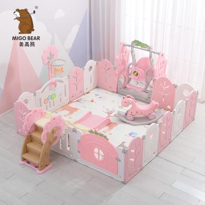 China New Large Foldable Environmental Friendly Plastic Large Playpen Kids Baby Playpen For Indoor Use for sale