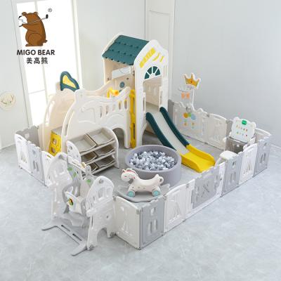 China Plastic Kids Large Pe Plastic Baby Fence Foldable HDPE Baby Play Yard Safety Playpen for sale