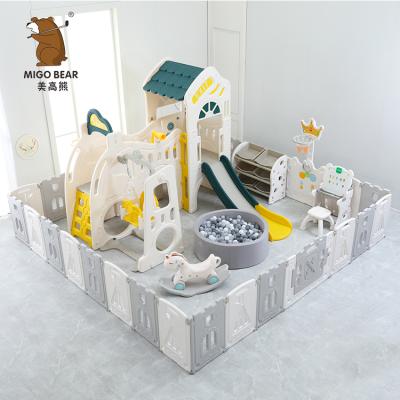 China New Design Hot Sale Foldable Multifunctional Kids Safety Play Yard Plastic Indoor Fence Baby Playpen for sale