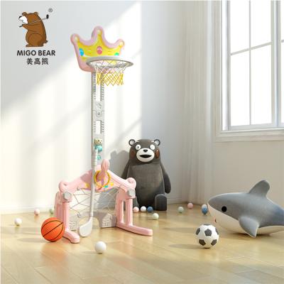 China Cute Cartoon Indoor Adjustable Kids Zone Game Portable Mini Basketball Hoop And Stand for sale