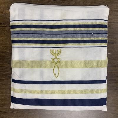 China Middle manufacturer directly for Israeli polyester prayer shawl tallit Tallit Jewish Israel fast shipping 9 colors big stock for sale