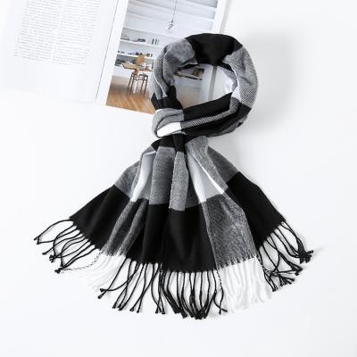 China New Winter Style Fashion Men Scarf Cashmere Tartan Scarf Pashmina Tassel Plaid Warm Acrylic Scarf For Women for sale