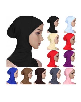 China 2021 Muslim Cotton Inner Hijab Style Muslim Headscarf Covers Underscarf Ninja Hijab Scarf Islamic Hats for sale