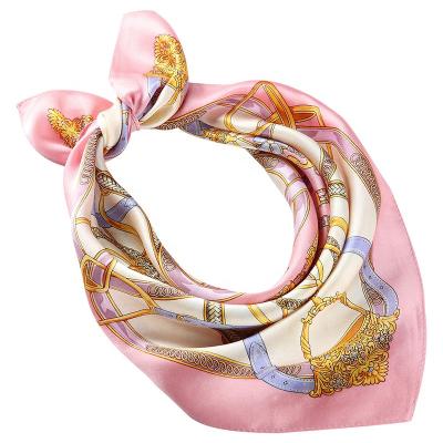 China 2021 New Office Lady Hair Band Small Feeling Neck Scarves Scarf Print Elegant Smooth Soft Fashion Adjust Silk Scarf For Women for sale