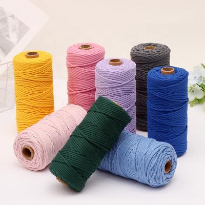 China Cotton 3mm 100% cotton twisted rope strands for wall hanging factory hangers crafts for sale