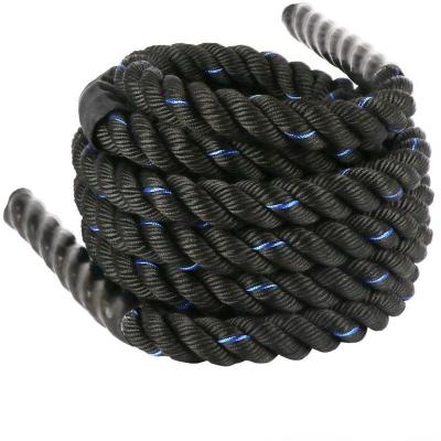 China Fitness Center Poly Dacron Battle Ropes 30 Ft Length Training Rope With Protective Sleeve for sale