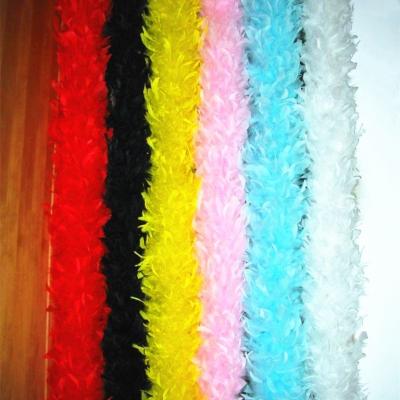 China Decorations 6.6ft 80 grams Muticolor craft Turkey Candlelight feather boas for adults party decoration and costume dress up for sale