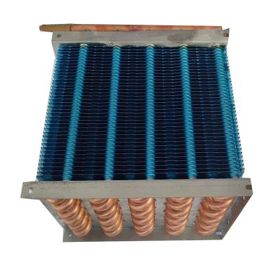 China Refrigeration parts manufacturer sells blue copper tube fin plate heat exchanger for sale