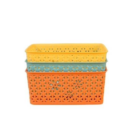 China Factory Sustainable Supply Bright Color Home Decor Kitchen Bathroom Storage Basket for sale