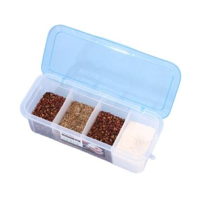 China 2022 Sustainable Wholesale Kitchen Accessories 4 In 1 Stacking Plastic Seasoning Storage Box for sale