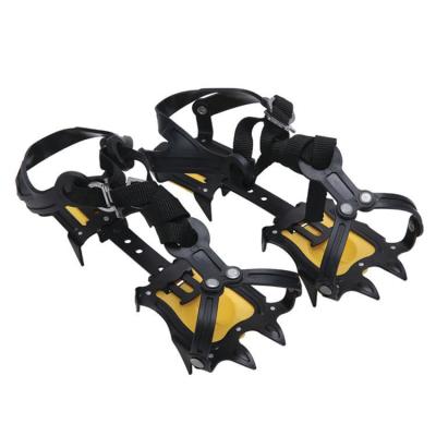 China Mnganese 10 Tooth Steel Adjustable Ice Nails Non-slip Snow Shoe Gripper Boots Climbing Grip Crampon Walking Crampon Crampon for sale