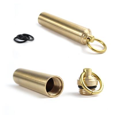 China Waterproof Brass Water Bottle EDC Tank EDC Survival Equipment Copper Survival Medicine Outdoor Rescue Equipment for sale