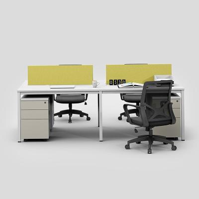 China (Height)Adjustable Modern Business Table Office Desk 2 Person Wooden Workstation Staff Desk for sale