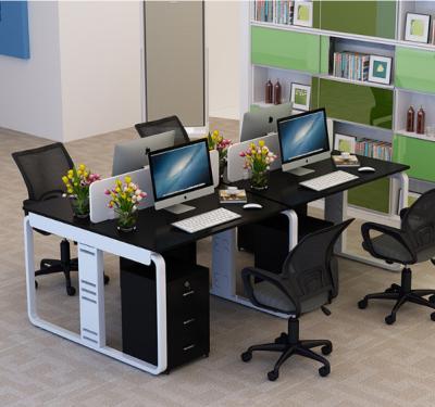 China Modern Modular Office Adjustable Furniture Manufacturer China Workspace 4 (Height) Person Workstation Desks Open Desk for sale